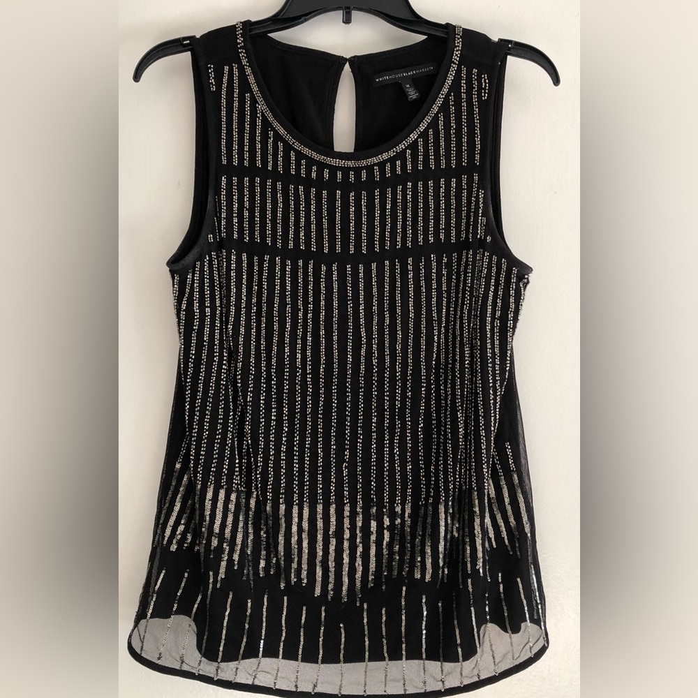 White House black market beaded shirt
